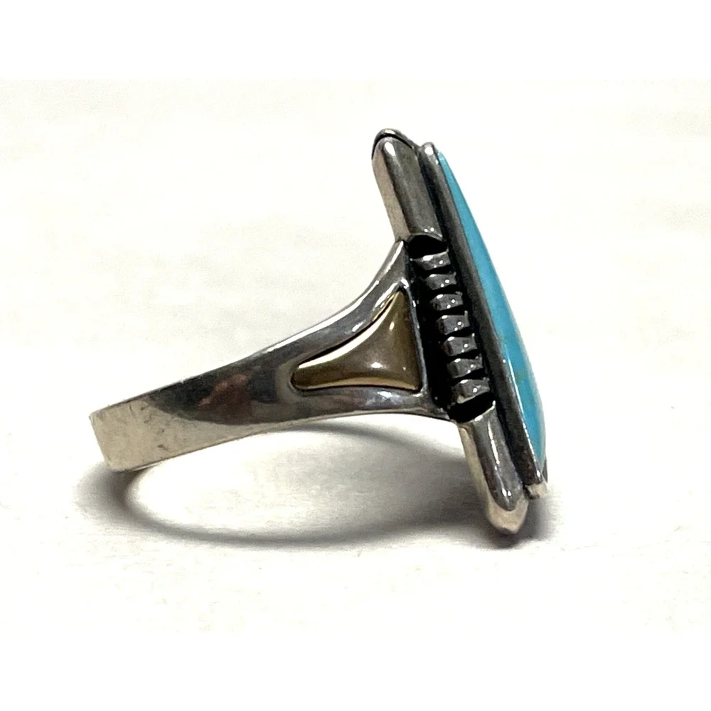 Vintage Carlisle Sterling Silver Turquoise Ring Southwestern Size 5.75 6g